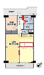 ニューライフマンション鶴ヶ島 2LDKの間取図画像