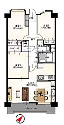 ルミナス鶴ヶ島 3LDKの間取図画像