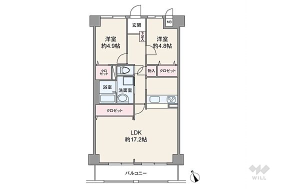 間取りは専有面...
