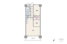 ライオンズマンション杁中ガーデンC棟 2LDKの間取図画像
