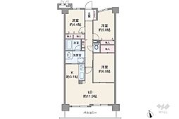 ネオハイツ平針南 3LDKの間取図画像