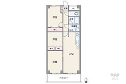 ライオンズマンション八事ガーデン壱番館 3LDKの間取図画像