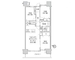 日神パレステージ小田急相模原フロント 3LDKの間取図画像