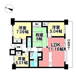 ラビデンス荒子川公園3番館 4LDKの間取図画像