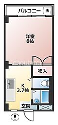 シティ・ハイム 1Kの間取図画像