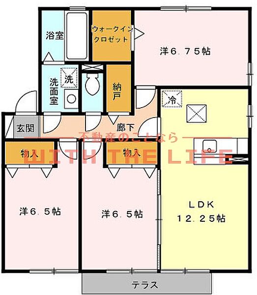 ファミリアガーデン B107号｜福岡県久留米市津福本町(賃貸アパート3LDK・1階・74.58㎡)の写真 その2
