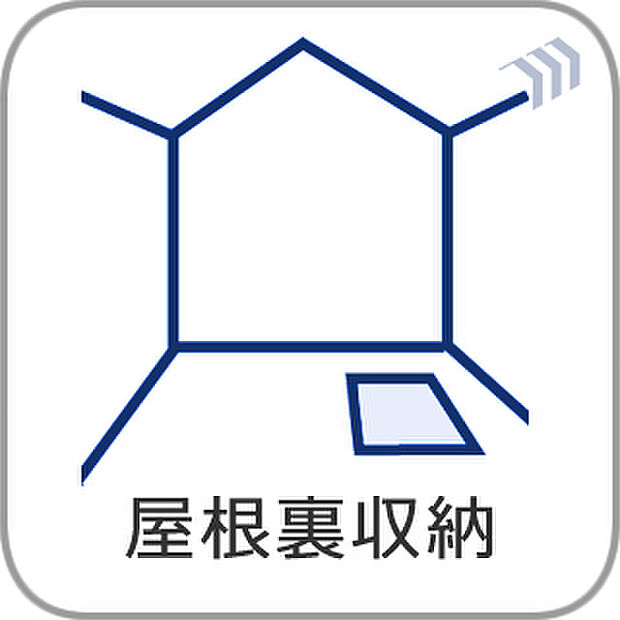 収納力がグンとアップする小屋裏収納付きです。季節のものや、イベントでしか使わない使用頻度の低いものをしまっておくのに便利です。