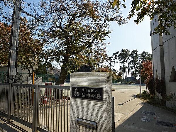 世田谷区立砧中学校：徒歩17分（1300ｍ）