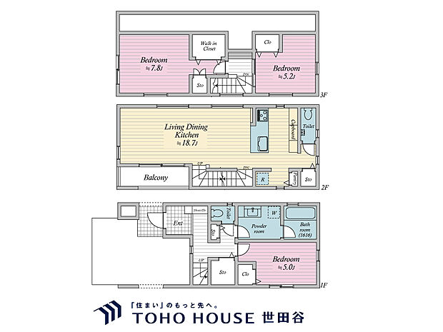 建物プラン例（C号地）建物面積　111.87m2