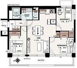 パークタウン川口青木公園 3LDKの間取り