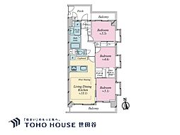 サンティール三鷹ノースウイング 3LDKの間取図画像