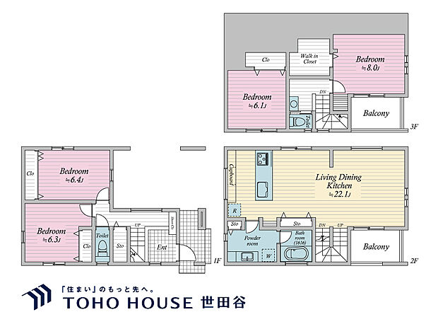 2LDK+2S(納戸)、土地面積79.33m2、建物面積144.91m2