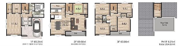 建物プラン例 建物面積 204.87m2