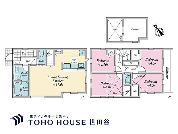 (3号棟)、4LDK、土地面積142.93m2、建物面積85.04m2