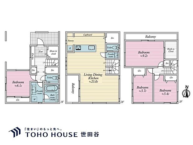 4LDK、土地面積79.12m2、建物面積140.59m2