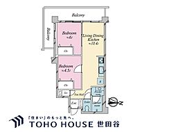 川口青木ローヤルコーポ 1SLDKの間取図画像