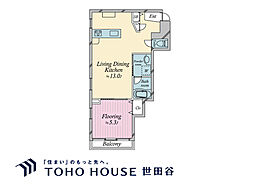 オリエンタル青葉台 1LDKの間取図画像