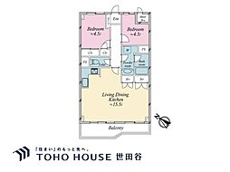 シーアイマンション駒場A棟 2LDKの間取図画像