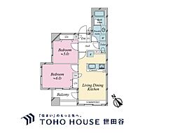 ラ・フォルム池尻大橋 2LDKの間取図画像