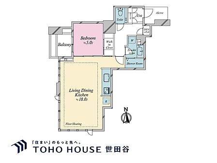 専有面積57.05?、バルコニー面積5.2?