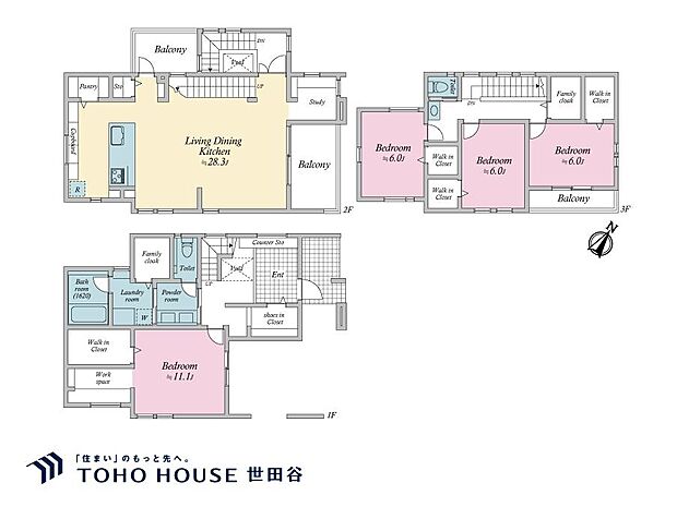 建物プラン例 、建物面積 186.84m2