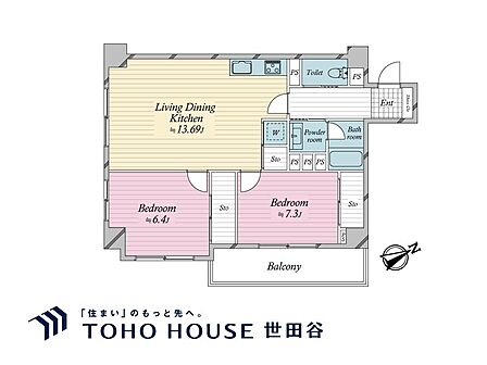 専有面積70.43?、バルコニー面積7?