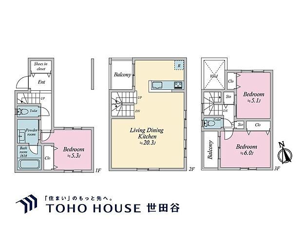 3LDK、土地面積59.53?、建物面積104.46?