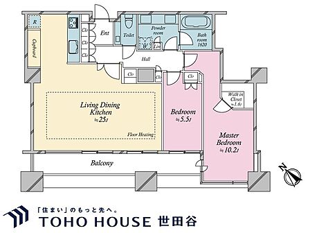 専有面積91.16?、バルコニー面積11.43?
