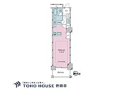 六本木ヒルズレジデンスD棟 ワンルームの間取図画像