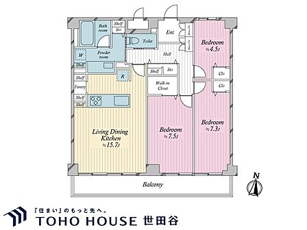 専有面積84.6?、バルコニー面積11.28?