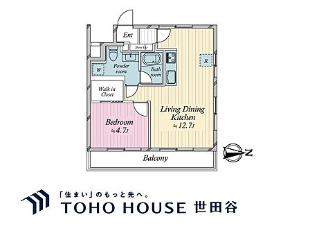 専有面積37.24?、バルコニー面積4.8?