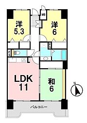 ライオンズマンション深沢 3LDKの間取図画像