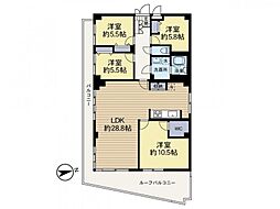 プランドール宿河原 4LDKの間取図画像