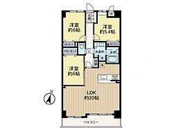 ルピナス鶴川サウスステージ 3LDKの間取図画像