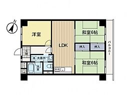 向ヶ丘ダイヤハイツ 3LDKの間取り