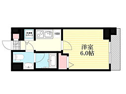 セイワパレス東三国駅前 8階1Kの間取り