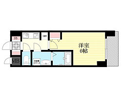 S-RESIDENCE新大阪Garden 11階1Kの間取り