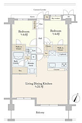 サンクレイドル蘇我シンフォニー 2LDKの間取図画像