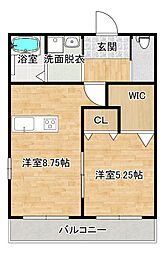 プルマージュ 1LDKの間取図画像