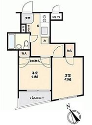 ミリオンコート目黒不動前 2Kの間取り