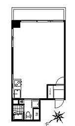 初台富士ハイライズ ワンルームの間取図画像