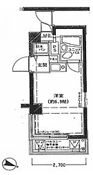 グリーンプラザ西日暮里 ワンルームの間取図画像