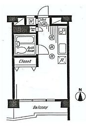四谷コーエイマンション ワンルームの間取図画像
