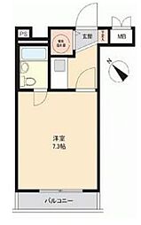 中銀第2新橋マンシオン 1Kの間取図画像