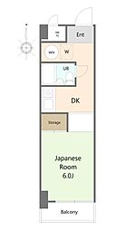ジュウエル城西 1DKの間取図画像