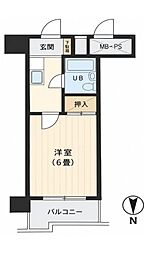 上野永谷タウンプラザ 1Kの間取図画像