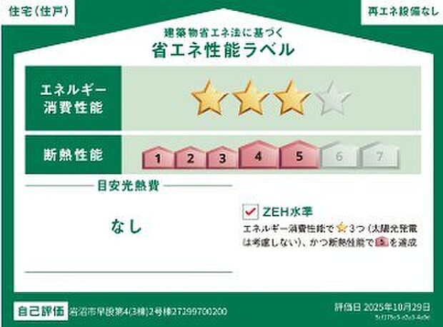 販売住戸が複数の場合、本ラベルは特定の住戸の性能を示すものであり全ての住戸の性能を示すものではありません。