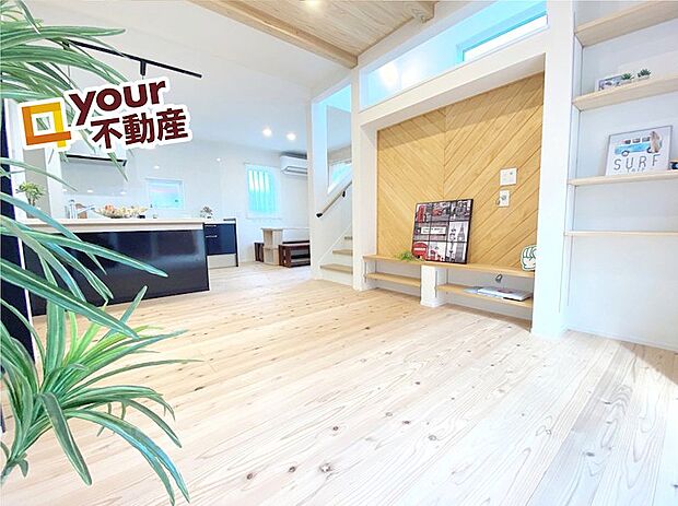 家族と顔を合わせる機会が自然と増えるリビング階段◎おはようからおやすみまで家族の絆が深まりそう◎