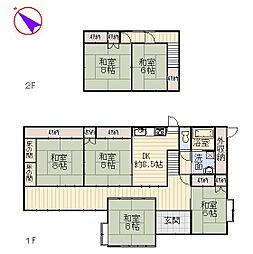 JR東北本線 小牛田駅 徒歩14分 6DKの間取り