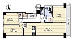 東急ドエルアルス子平町南 3LDKの間取図画像